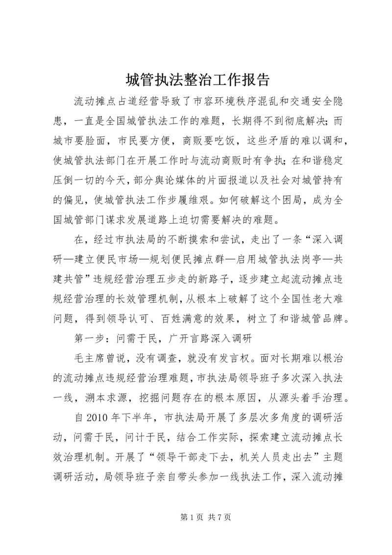 城管执法整治工作报告.docx