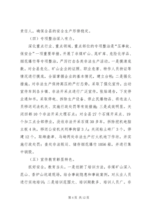 县安全生产监督管理局工作情况汇报.docx
