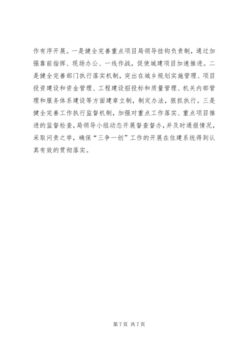 住建局三争一创实施意见.docx