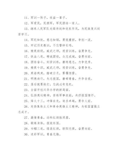 高一新生军训横幅标语.docx