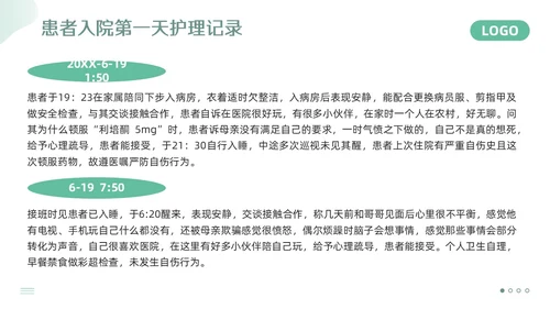 绿色简约精神科护理查房PPT模板宣传PPT动态PPT