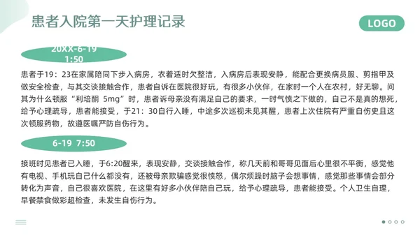 绿色简约精神科护理查房PPT模板宣传PPT动态PPT