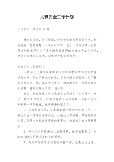 大班安全工作计划.docx
