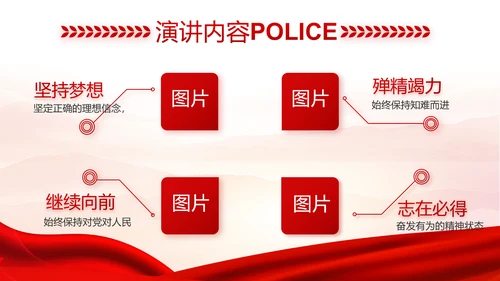 红色大气公安人民警察工作总结汇报动态PPT