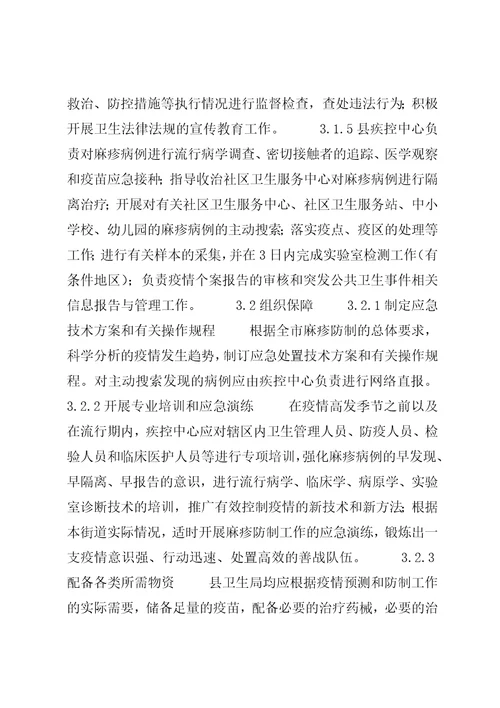 麻疹应急预案5篇范文