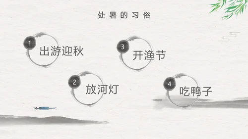 处暑二十四节气夏雨荷中国风通用PPT模板