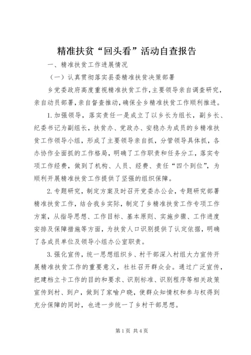 精准扶贫“回头看”活动自查报告.docx