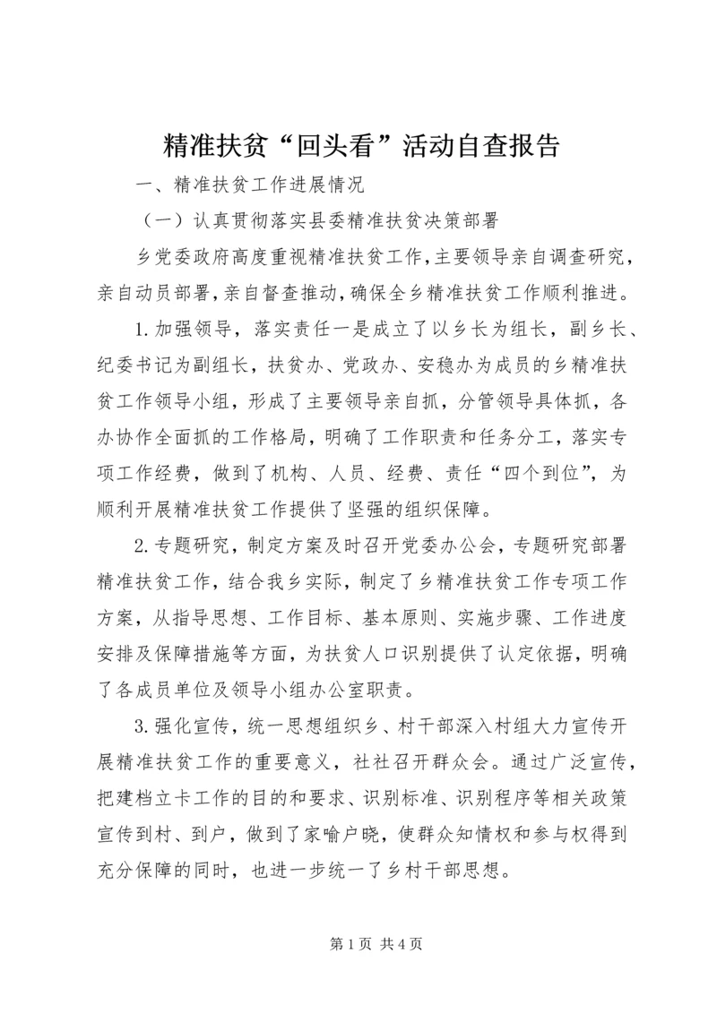 精准扶贫“回头看”活动自查报告.docx