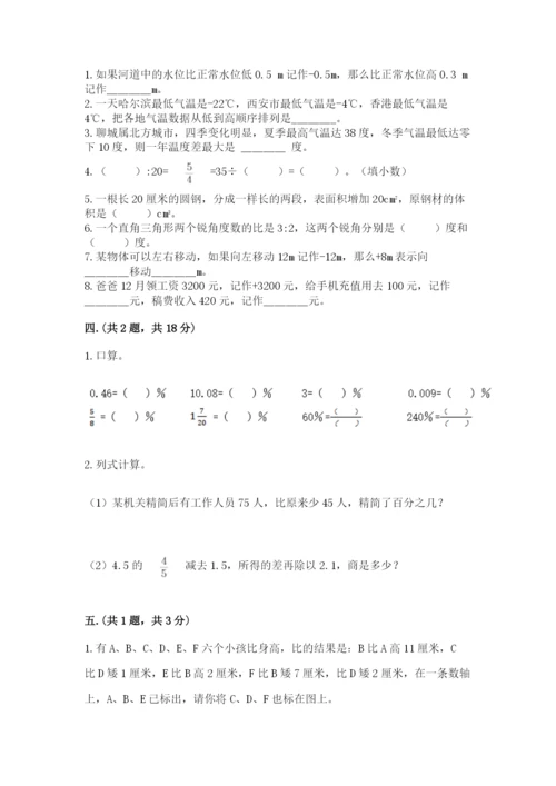 小学六年级下册数学摸底考试题（能力提升）.docx