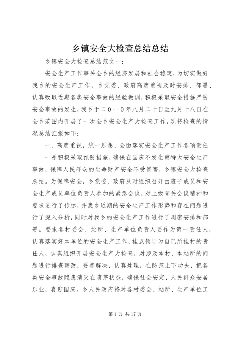 乡镇安全大检查总结总结.docx