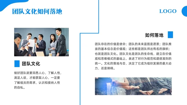 蓝色简约团队文化和态度团队文化PPT模板宣传PPT动态PPT