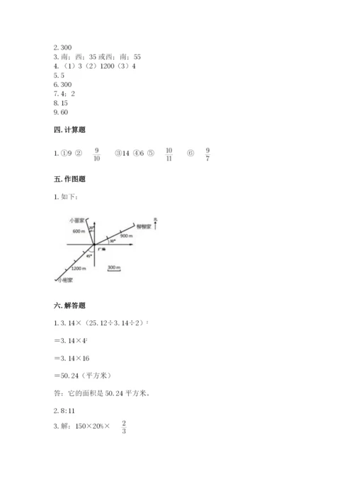 小学数学六年级上册期末考试试卷附参考答案（综合题）.docx