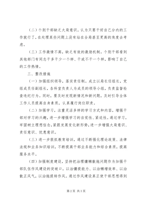 关于“慵懒散拖”自查报告.docx