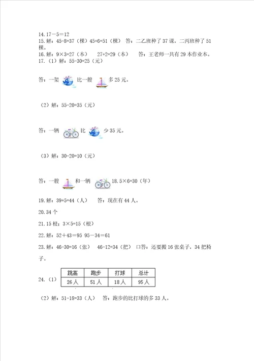 二年级上册数学解决问题60道及参考答案满分必刷