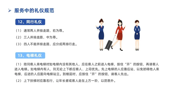 蓝色简约插画银行服务礼仪培训PPT银行培训PPT