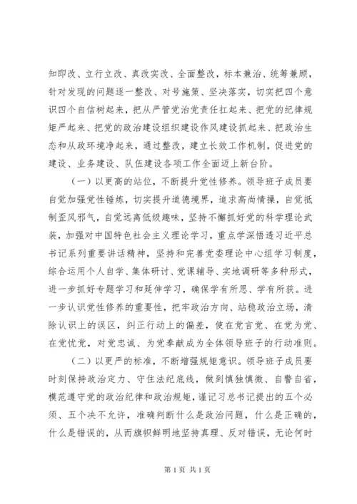 专题民主生活会班子对照检查材料.docx