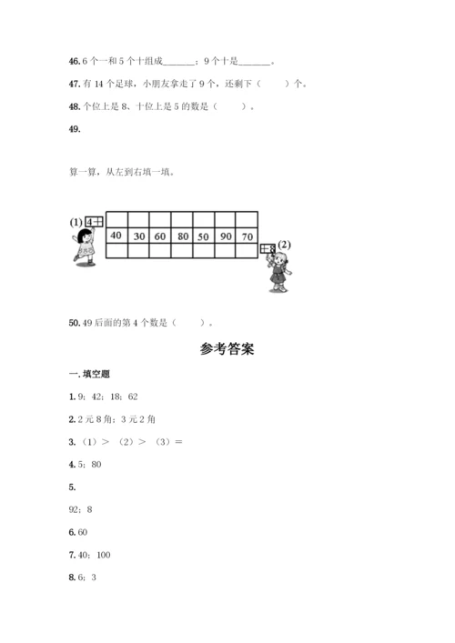 【小学数学】一年级下册数学填空题A4版打印.docx