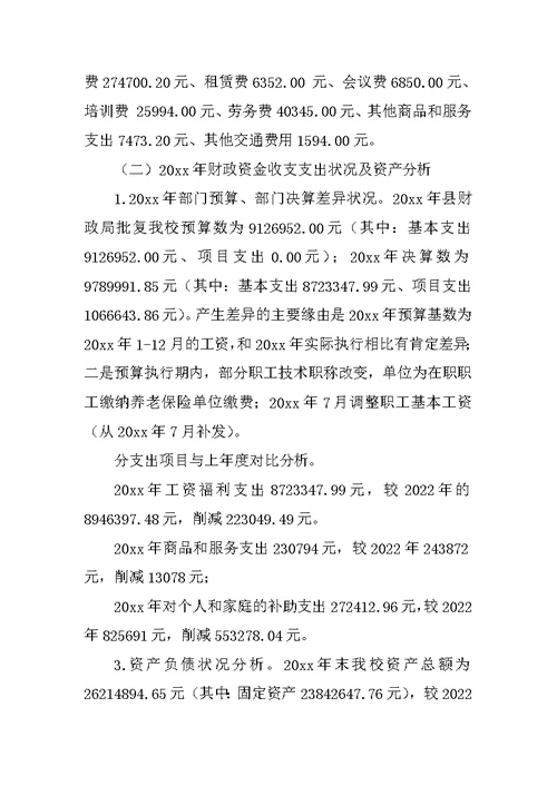 学校绩效自评报告