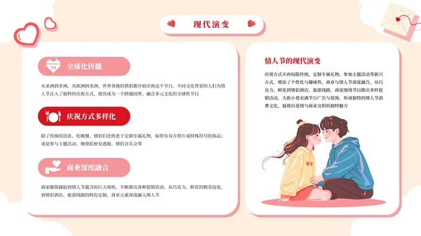 插画可爱风浪漫情人节活动策划PPT模板