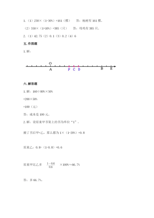 翠屏区六年级下册数学期末测试卷精品及答案.docx