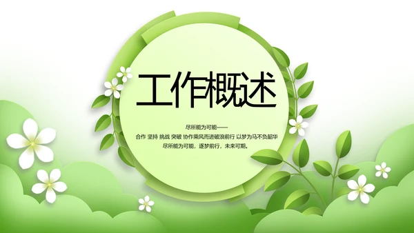 绿色清新学校教育培训工作总结动态PPT