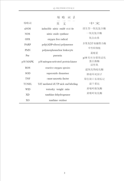 葛根素对肺缺血再灌注损伤时细胞凋亡及相关基因的干预病理学与病理生理学病理生理学专业毕业论文