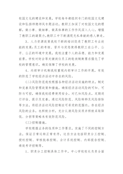 学校内部控制考核评价自评报告.docx