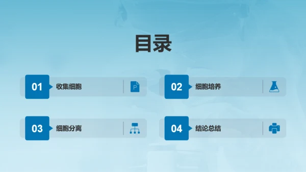 蓝色简约生物医疗研究报告PPT