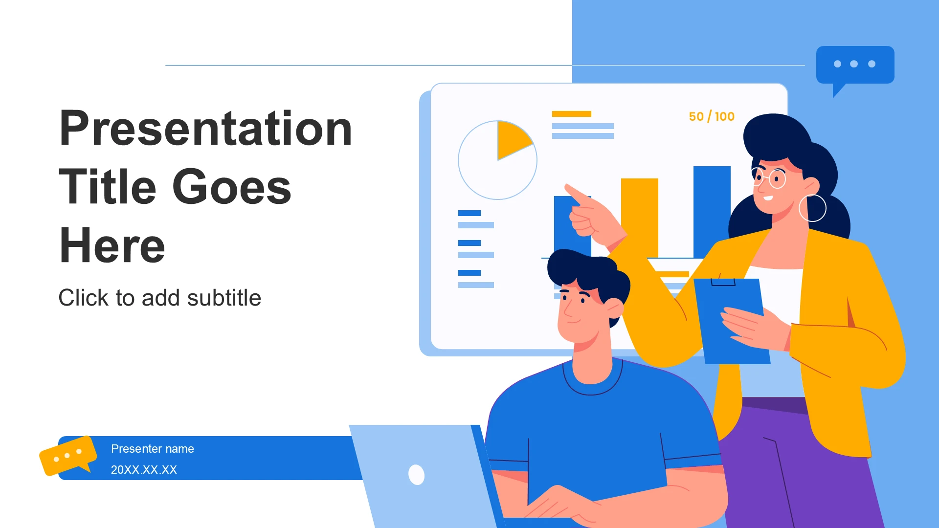 蓝色扁平风员工通用能力提升课程PPT主题