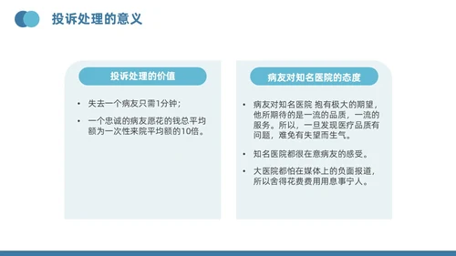 蓝色插画风医疗投诉处理与技巧医护培训PPT模版