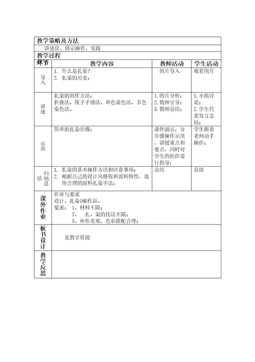 面料再造与应用教案精选版