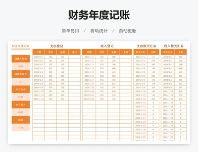 财务年度记账