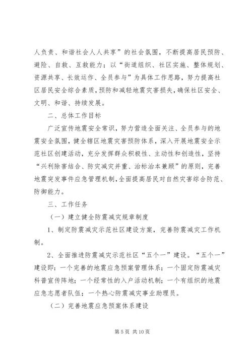 篇一：（防震减灾）社区防灾减灾工作计划.docx