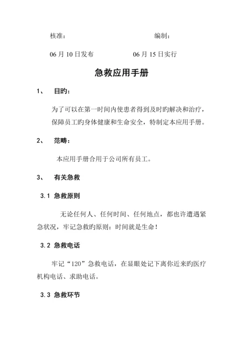 分公司急救应用标准手册.docx