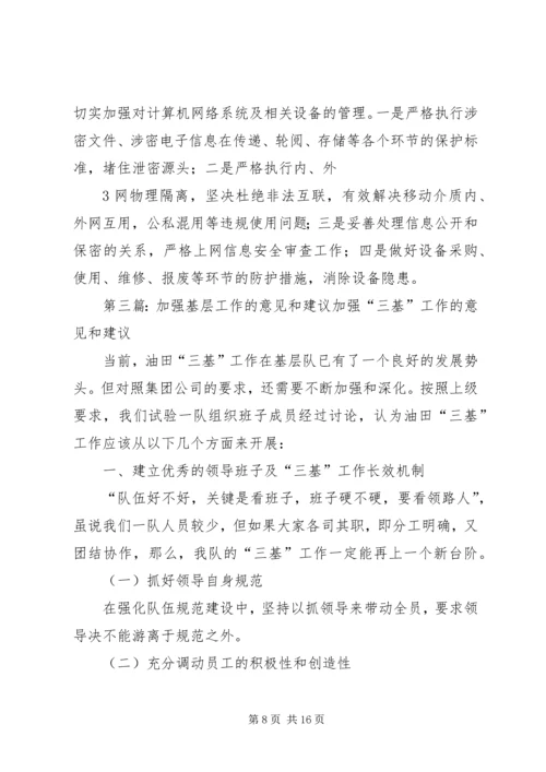 关于加强保密工作的意见和建议.docx