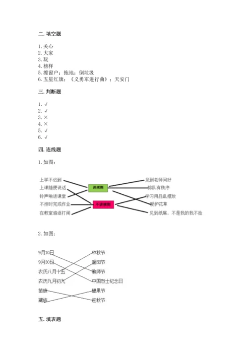 部编版小学二年级上册道德与法治期中测试卷【考点提分】.docx