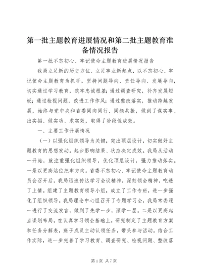 第一批主题教育进展情况和第二批主题教育准备情况报告.docx