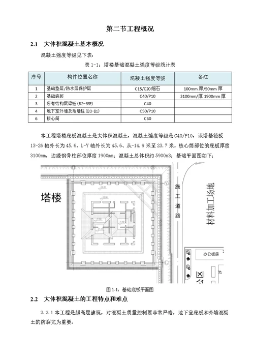 塔楼基础大体积混凝土施工方法