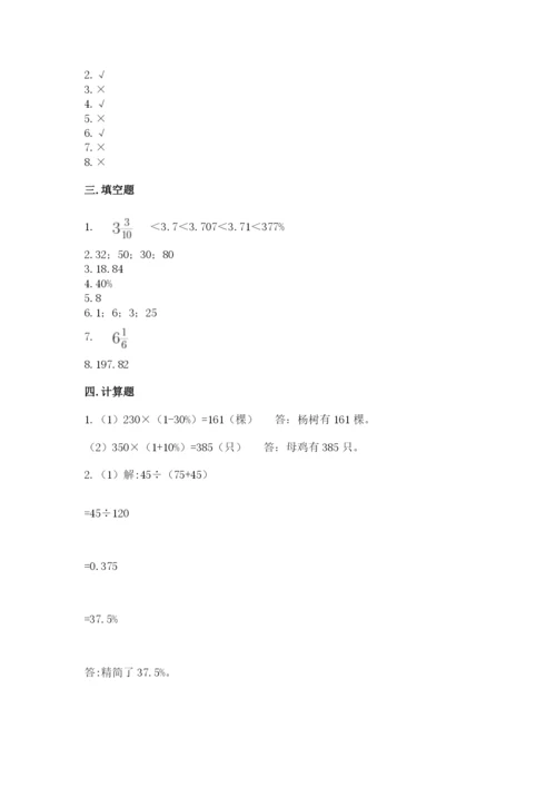 北京版六年级下册数学期中测试卷含完整答案（考点梳理）.docx