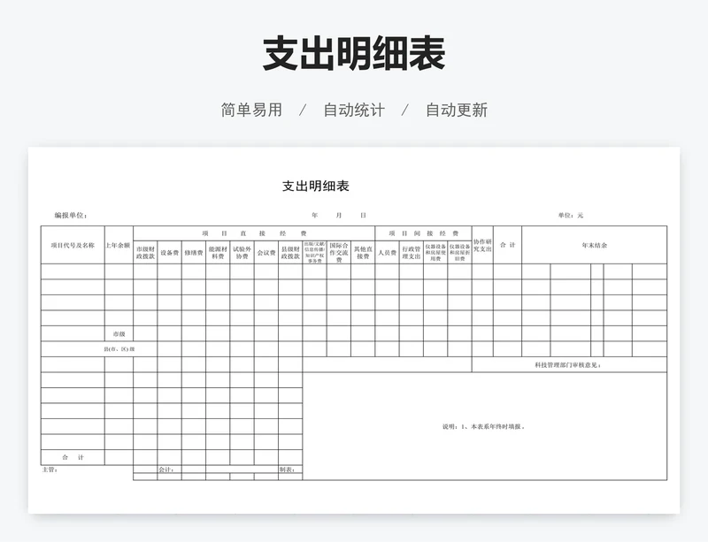 支出明细表