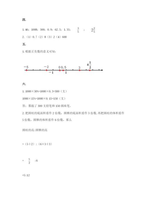 苏教版数学小升初模拟试卷及参考答案【培优a卷】.docx