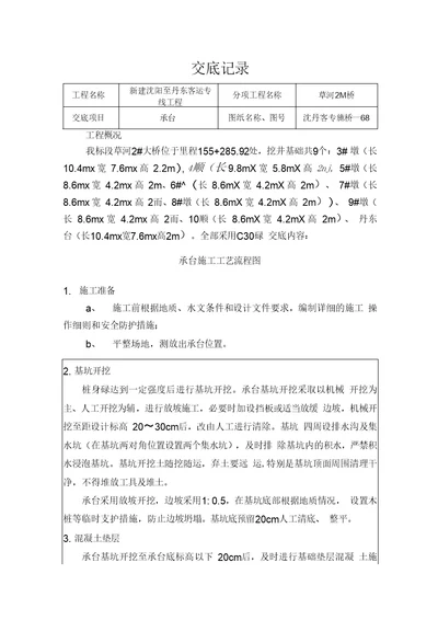 草河2大桥承台技术交底