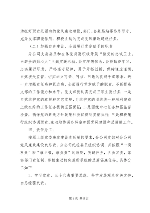 广电分公司党风廉政建设工作意见.docx