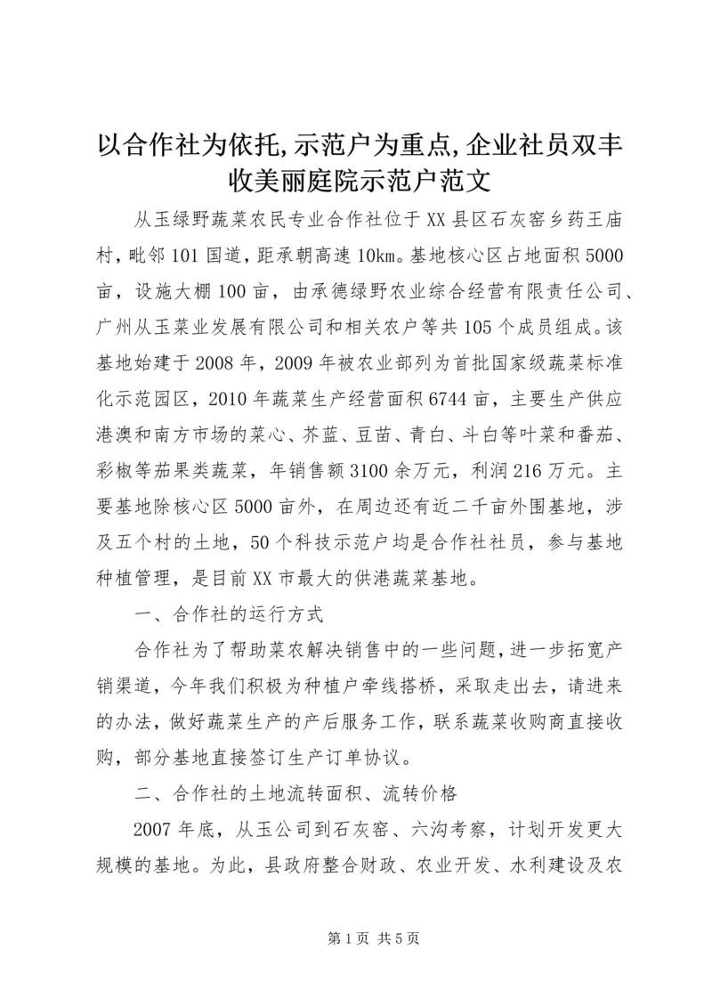 以合作社为依托,示范户为重点,企业社员双丰收美丽庭院示范户范文.docx