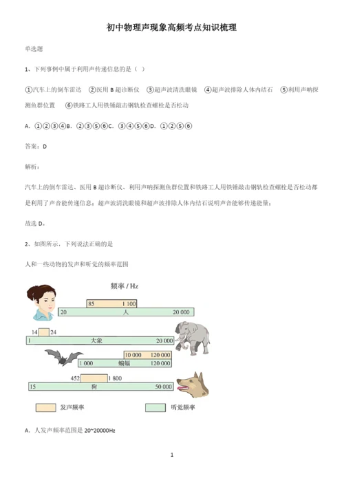 初中物理声现象高频考点知识梳理.docx