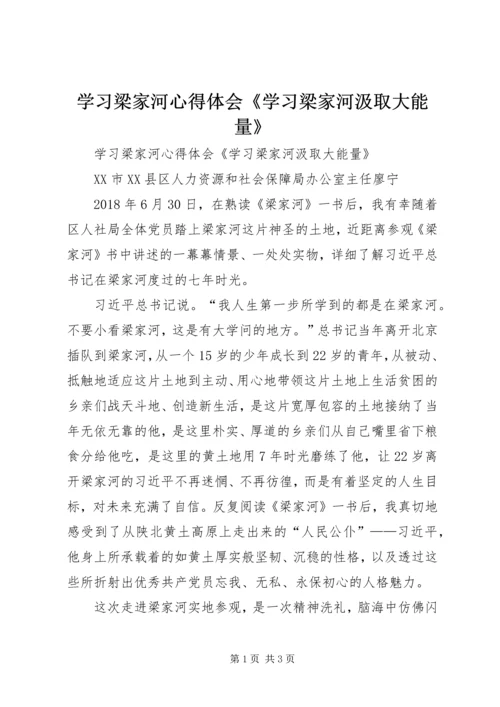 学习梁家河心得体会《学习梁家河汲取大能量》.docx