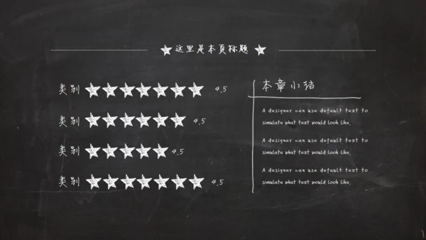 黑板风粉笔字毕业答辩通用PPT模板