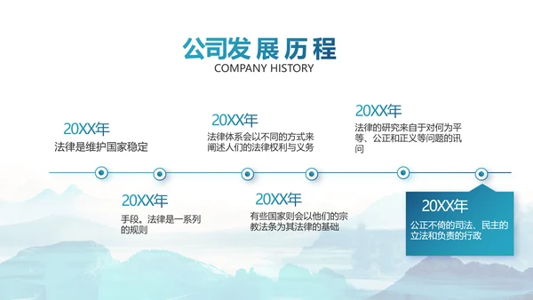 蓝色水墨中国风法律法治讲座动态PPT模板