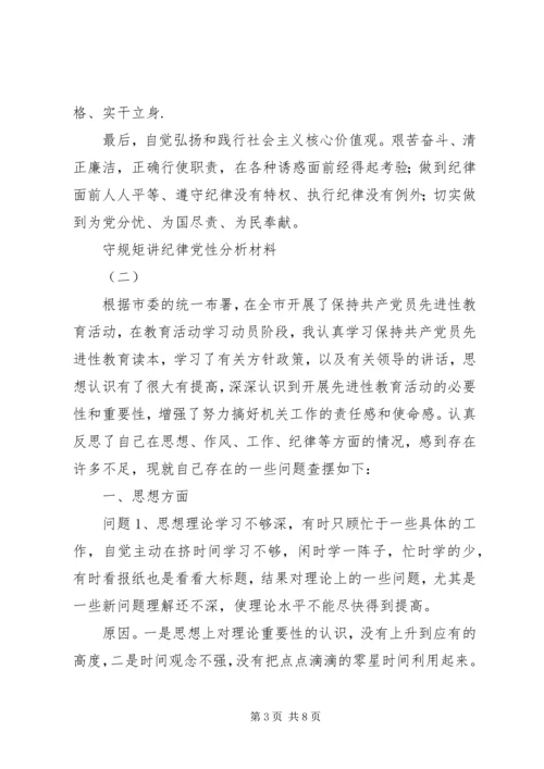 守规矩讲纪律党性分析.docx