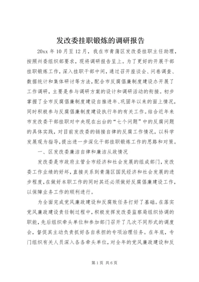 发改委挂职锻炼的调研报告.docx